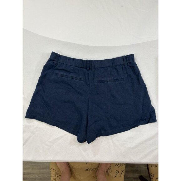 Abercrombie Fitch Linen Collection Women's Navy Linen Shorts Size 33 - Picture 2 of 5